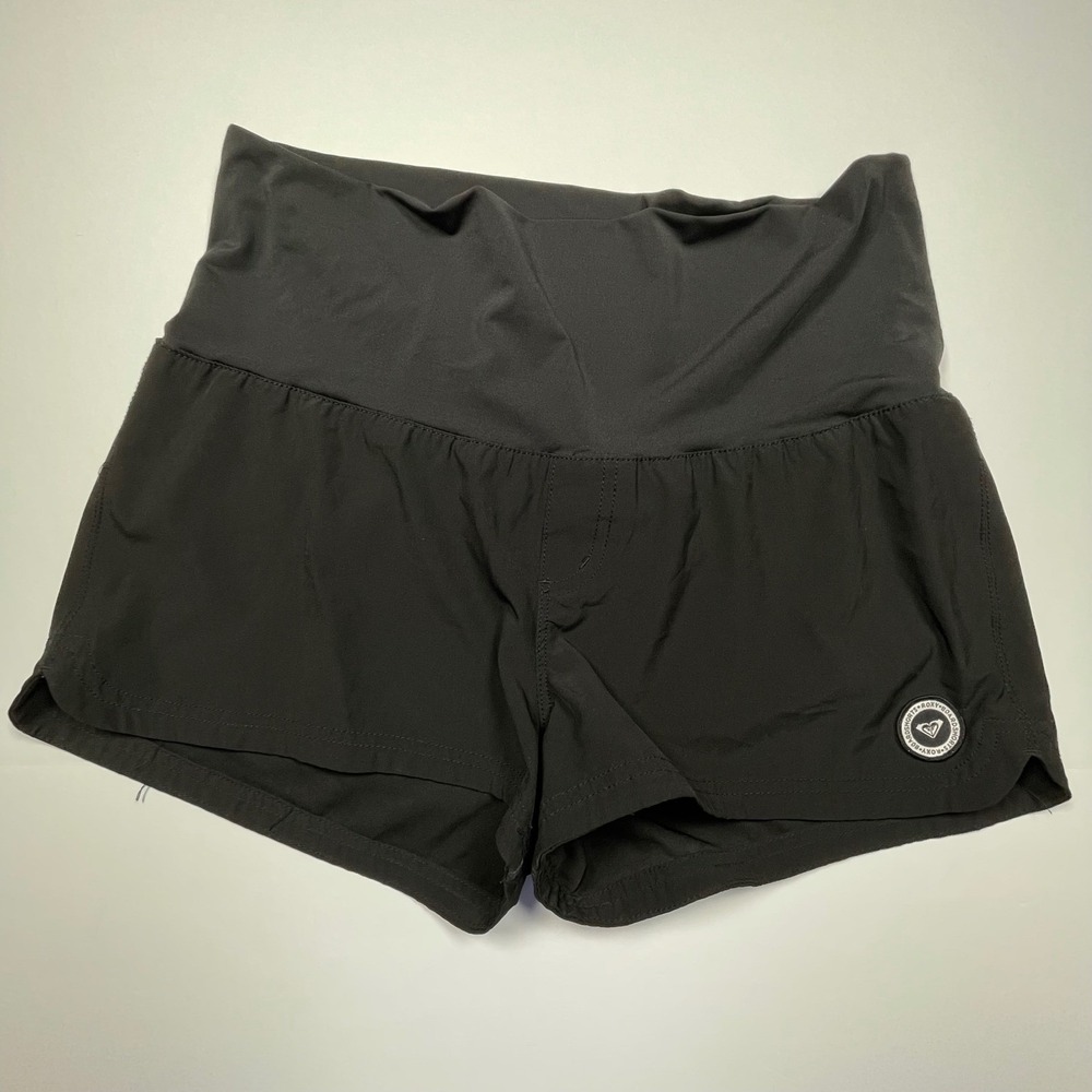 ROXY Foldover Endless Summer Board Shorts Stretch Elastic Waist Black Size L